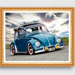 T&auml;ielik 5D isetehtud teemantmaaling vanade autode mosaiiktikandid ristpistes kodukaunistus k&auml;sitsi valmistatud kingitus 20X25CM