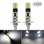 2tk H1 H3 LED pirn auto udutuli &uuml;lihele suure v&otilde;imsusega 24 kiipi 4014 SMD 12V 6000K H1 valge