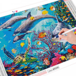5D teemantmaaling delfiin Uus saabunud pilt kividest mosaiigist looma kodukaunistus 20X30CM