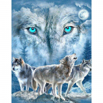 5D isetegemise teemantmaal Anmial Wolf t&auml;isruudu/&uuml;mmarguse puuriga teemanttikandid ristpistes 20X30CM