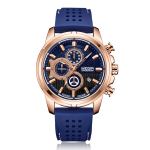 Meeste k&auml;ekellad Top br&auml;ndi luksuslikud MEGIR silikoonist s&otilde;jav&auml;e spordikellad kronograaf stopper Relogio Masculino Reloj Hombre meeste kell Heleroosa/sinine