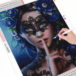 T&auml;isruudu/&uuml;mmargused teemantmaalid portreepildid kivikividest 5D teemanttikandid Naise mosaiik k&auml;sitsi valmistatud kingitus Full Round (20X30CM)