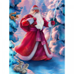 Teemantmaali j&otilde;uluvana komplekt T&auml;isruudukujuline teemanttikandid j&otilde;ulud talvemosaiik pilt kivist kodukaunistusest Full Round 20X30CM punane