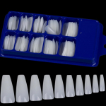 100 tk Long Ballerina v&otilde;ltsk&uuml;&uuml;nte otsad Akr&uuml;&uuml;l T&auml;iskattega Prantsuse valeots Kunstlik Selge Looduslik UV-geel manik&uuml;&uuml;r V&auml;rvilised n&auml;pun&auml;ited