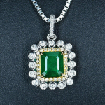 BELLA BOX Trendikas ruudukujuline ripats-kaelakee naistele pulmakihlamiseks peened ehted roheline