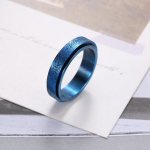 Roostevabast terasest Fidget Spinner Rings seemned Naistele Meeste Liivapritsi viimistlus Lucky Worry Ring &auml;revuse jaoks P&ouml;&ouml;rlev r&otilde;ngas 6 sinine