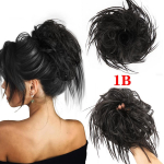 Leeons Fake Hair Scrunchie kohevad juuksepikendused elastse kummipaelaga s&uuml;nteetilised juukseaksessuaarid hobusesaba kukk t&uuml;drukutele