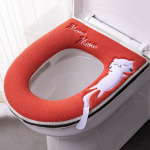 Universaalne WC-istme kate &Uuml;mmargune WC-istmepadi Vannitoa Tualettmatt Talvine Paks Soe Pestav Kass Cartoon Armsad WC-istmekatted oranž