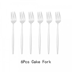 6 tk Matte roostevabast terasest s&ouml;&ouml;giriistade komplekt Coloful Fork Teekook Suupiste Kahvlid S&ouml;&ouml;gin&otilde;ud Lauan&otilde;ud Magustoidu puuviljakahvel h&otilde;ben&otilde;ude komplekt h&otilde;be