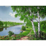 5D Teemantmaal Kevadine Maastiku Teemanttikandid Loom Ristpistes Mosaiik Kodukaunistuse kingitus Full Round 20x30CM