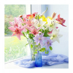 DIY 3D Teemantmaal Lily Tikand Rist k&auml;sit&ouml;&ouml; Stitch Kodukaunistus Full Round 20x20CM