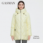 GASMAN 2021 talvine sulejope kollektsioon Fashion Solid P&uuml;stkrae Naiste mantel Elegance oversize Kapuutsiga naiste jakid 8198 L kollane