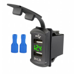 12 24 V 4,2 A kahe USB-pordiga autolaadija pingeekraaniga veekindel modifitseeritud l&uuml;litiga autolaadija adapter Toyota mobiiltelefoni kiirlaadimiseks roheline