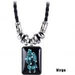 Mens 12 Zodiac Design Astroloogia Kaelakee T&auml;htkuju ripats Galaxy Virgo