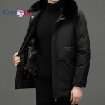 Cozy Up uus talvine meeste soe park, paks mantel, suur karusnahast krae, &uuml;hev&auml;rviline meeste vaba &otilde;huke jakk, meeste suured taskud XL must