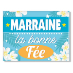 Les Tr&eacute;sors De Lily [A3366] &ndash; keraamiline magnet  Godmother  sinine (Haldjas ristiema) - 8x6 cm sinine