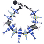 Les Tr&eacute;sors De Lily [Q5810] &ndash; disainerk&auml;ev&otilde;ru  Lilipoupettes  (sardiinid) sinine must - 33x8 mm sinine