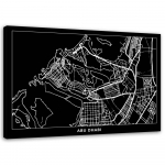 L&otilde;uendiprint Abu Dhabi linnakaart 60x40 must/valge