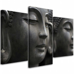 Kolmeosalise pildiga l&otilde;uendiprint Buddha Zen Spa mustvalge 60x40 must/valge