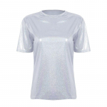 Casual Bright Dance Bling Pluus Suvine Naiste r&otilde;ivad 2023 Moodne O-kaelusega l&uuml;hikeste varrukatega topid &uuml;hev&auml;rviline s&auml;rk Blusa Mujer 25099 S h&otilde;be