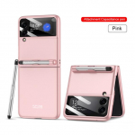 Kukumisvastane &otilde;huke matt arvuti kokkupandav &uuml;mbris Samsung Galaxy Z Flip 3 Flip3 5g jaoks koos pliiatsiga mugava telefonikaanega for Galaxy Z Flip 3 roosa