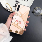 Cartoon Cute Milk Tee Case Samsung Galaxy A52 A70 A71 A73 A53 A13 5g A03 A72 A22 A21s A03 Core A42 karastatud klaasist kate For Samsung A41