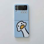 Armas Duck Ins Paar Multikas Lovely Animal PC Telefoni &uuml;mbris K&otilde;va seljaga korpus Samsung Galaxy Z Flip3 5g Matte Relif Capa