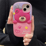 Armas Korea armas 3D-koomiksiga roosa karukujuline silikoonist telefonikott iPhone 14 13 12 Pro Max 11 jaoks. Armas kaitsev pehme tagakaas. Funda For iPhone 14