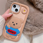 Ins Korea Cute Donut Baby Bear silikoonist telefoni&uuml;mbris iPhone'ile 14 13 12 Pro Max 11 Lovely loomakaitse, pehme kate Funda For iPhone 14ProMax