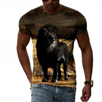 Mood Hip Hop Animal lion Print Meeste t-s&auml;rk Suvine vabaaja harajuku l&uuml;hikeste varrukatega t-s&auml;rgid Trendikas t&auml;navastiilis &uuml;markaelus Tee Top S