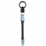 Kaasaskantav l&uuml;hike miniv&otilde;tmehoidja laadimiskaabel 2-&uuml;hes USB mobiilse andmesidekaabel iPhone'i jaoks Samsung Xiaomi 3A kiirlaadimine mikro-USB C-t&uuml;&uuml;pi C-kaabel For ios sinine