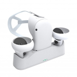 Laadimisdoki komplekt Oculus Quest 2 jaoks, VR-laadija koos peakomplekti alusega, kontrolleri kinnitus, 2 laetavat akut, magnetkaabel valge