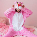 Unisex t&auml;iskasvanute pidžaamad Kigurumi Cosplay kost&uuml;&uuml;mid loomade magamisriided Pink Panther soojad &ouml;&ouml;r&otilde;ivad L