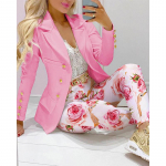 Naiste 2-osaline elegantne Slim Fit jakk, vabaaja &uuml;likond, kaheosaline naiste &uuml;likond M