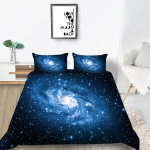 Kodu voodipesu tekikate Padjap&uuml;&uuml;r 2 v&otilde;i 3 t&uuml;kki Cosmic Star Printing voodipesukomplekt &uuml;heinimesevoodi kaheinimesevoodi t&auml;issuuruses pestav voodipesu DE 100x135cm