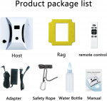 Robot-aknapuhastusmasin Robot raamita klaasile suure imemisega 3000Pa elektriline nutikas tolmuimeja automaatne pesuri klaasipuhasti Automatic water spray valge