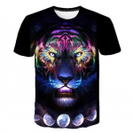 Poisid T&uuml;drukud Tiger Lion Loomad T-s&auml;rk Lapsed Laste Topid Harajuku T-s&auml;rk L&uuml;hikeste varrukatega Suveriided Tr&uuml;ki T-s&auml;rgid Lasteriided 100