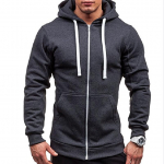 S&uuml;gistalvine meeste kapuutsiga jakk Soliidne t&otilde;mblukuga sporditasku vabaaja hall must sinine dressipluus kardigan mantlid M tumehall v&auml;rv