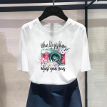 (Aasia suurus) Moeprint Naiste vabaaja mesilaste kiri Sweet Trend Armas naiste vabaaja T-riietus Graafiline T-s&auml;rk l&uuml;hikeste varrukatega T-s&auml;rk S