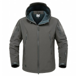 Meeste taktikaline jope lumesuusajope, veekindel Softshell mitme taskuga mantel 2XL hall