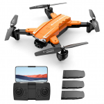 GPS-kaugjuhtimispuldiga droon kaameraga 4K topeltkaamera 5GWIFI takistuste v&auml;ltimise topelt GPS optiline 1 battery oranž
