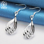 925 Sterling Silver Kolmanda rea ​​veetilgad K&otilde;rvar&otilde;ngad Ehted 3.70*1.30cm