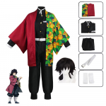T&auml;iskasvanutele m&otilde;eldud lastele m&otilde;eldud anime deemonitapjad Tomioka Giyuu Cosplay Kimetsu Ei Yaiba Tomioka Giyuu Parukas Kimonokost&uuml;&uuml;m Halloweeni vormikost&uuml;&uuml;mid XS-(Costume+Wig)