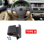 Punutis rooliratta kate BMW 5 6 7 seeriale F10 F07 F06 F12 F13 F01 F02 520i 528i 730Li 740Li perforeeritud mikrokiud TYPE B red blue line gray