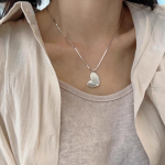 ANENJERY Double Frosting Love Heart kaelakee naistele Niche Design Clavicle Chain Choker ehteaksessuaar