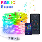 5M 10M 20M J&otilde;ulupuu RGBIC Tuled Nutikas Bluetooth Juhtimine USB LED Valgusketid V&auml;litingimustes &Auml;pi Kaugjuhtimine Girland Haldjatuled Dekoratsioon 20M-200LEDs