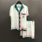 Top Meestele Vintage mustriga rev T&auml;navar&otilde;ivaste s&auml;rk, kost&uuml;&uuml;m vabaaja komplektid Homme Art Landscape Print L&uuml;hikeste varrukatega s&auml;rgikomplekt l&uuml;hike 3XL