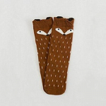 Mood Beebid Lapsed T&uuml;drukud Rebasemustriga Sokid Pehme puuvillane p&otilde;lvek&otilde;rge sukad S pruun