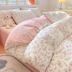 Ins stiilis suvevoodi neljaosaline komplekt puhtast puuvillast pastoraalne tekk lina voodilina voodipesu &uuml;hiselamu kolmeosaline tekikott 1.2m bed sheet model-3PCS