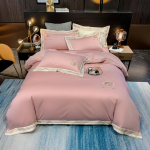 Kerge luksusstiilis 140S pika klambriga puuvillast tikitud neljaosaline komplekt, puhtast puuvillast tikandid, nahas&otilde;bralik neljaosaline komplekt, high-end 1.8m bed sheet 4pcs
